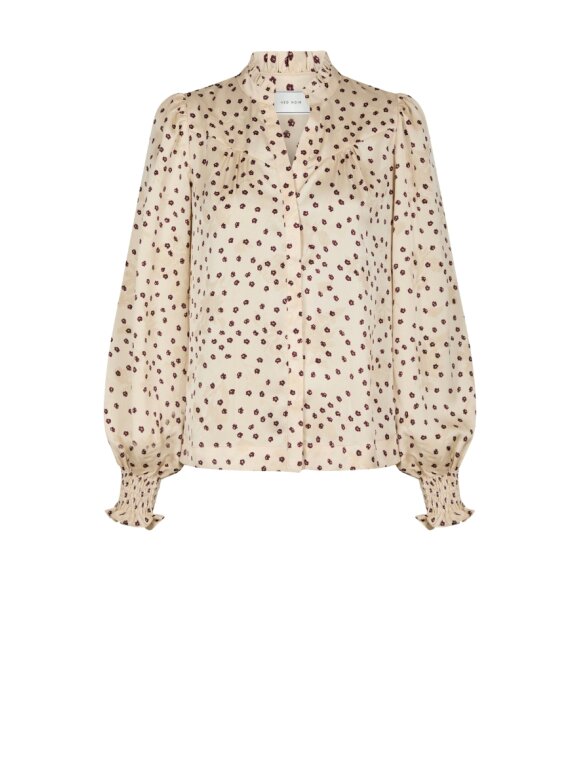 Neo Noir - Astrida Flower Jacquard Blouse