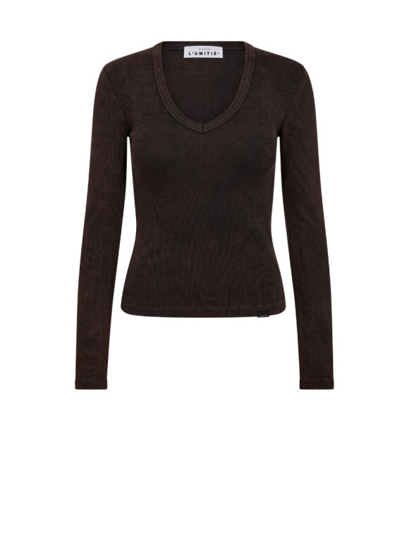 Haute L'amitié - Deep V LS Rib Acid Tee Haute L'amitié - Deep V LS Rib Acid Tee