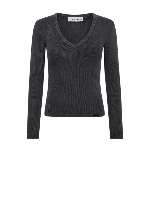 Haute L'amitié - Deep V LS Rib Acid Tee Haute L'amitié - Deep V LS Rib Acid Tee