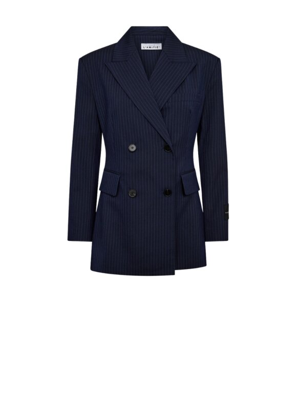 Haute L'amitié - Navy Pin Waist Fit Blazer Haute L'amitié - Navy Pin Waist Fit Blazer