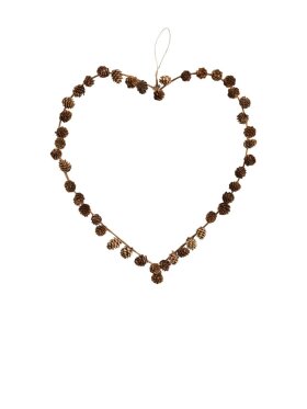 Ib Laursen - 27986-00 Heart of cones w/jute string for hanging
