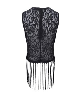 Black Colour - BCVea Frill Top