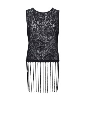 Black Colour - BCVea Frill Top