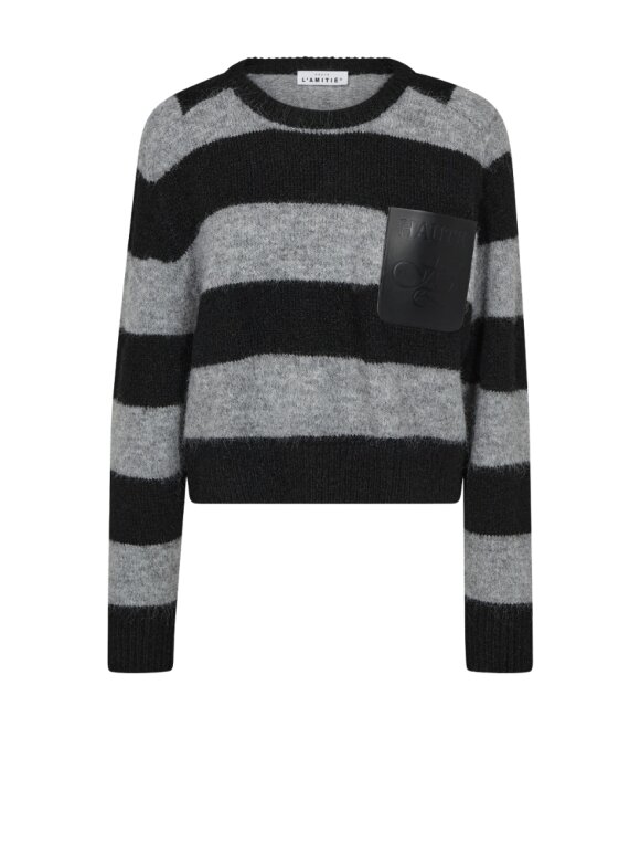 Haute L'amitié - Darcia Stripe Crop Pocket Knit Haute L'amitié - Darcia Stripe Crop Pocket Knit