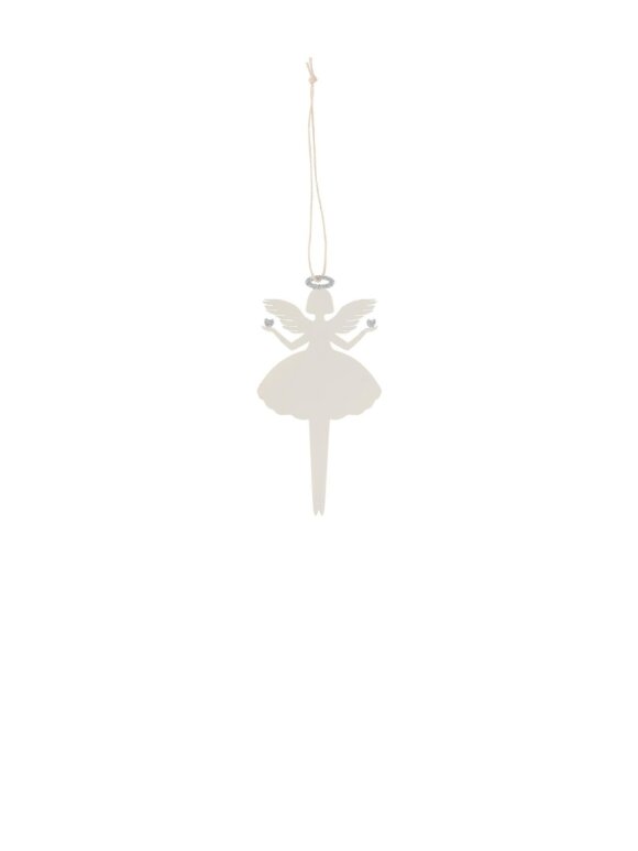 Ib Laursen - 92318-11 Paper cut angel w/silver halo and heart in each hand Ib Laursen - 92318-11 Paper cut angel w/silver halo and heart in each hand