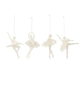 Ib Laursen - 92323-99 Paper cut ballerina 1 stk. w/snow crystal tutu 4 ass.