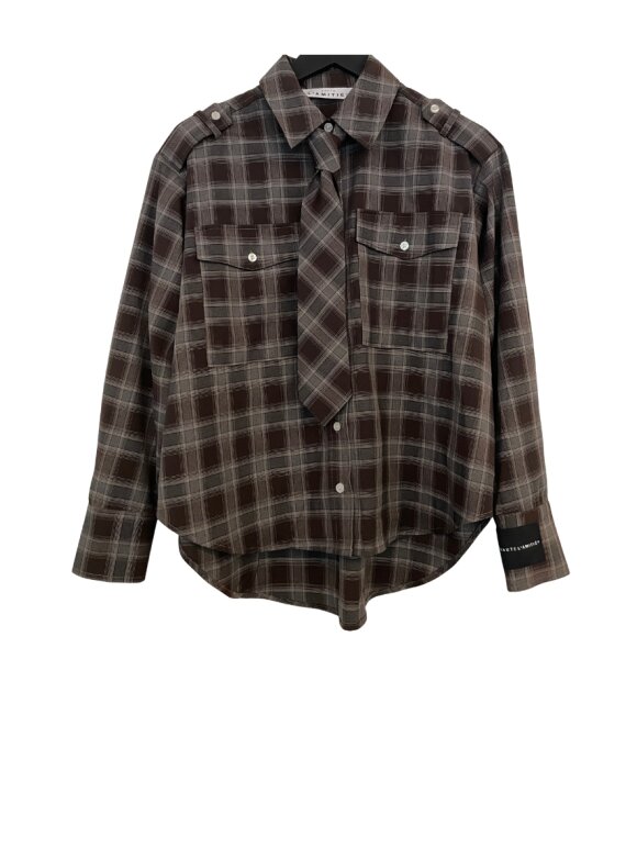 Haute L'amitié - Robin Tie Check Shirt - Lev. nov. Haute L'amitié - Robin Tie Check Shirt - Lev. nov.