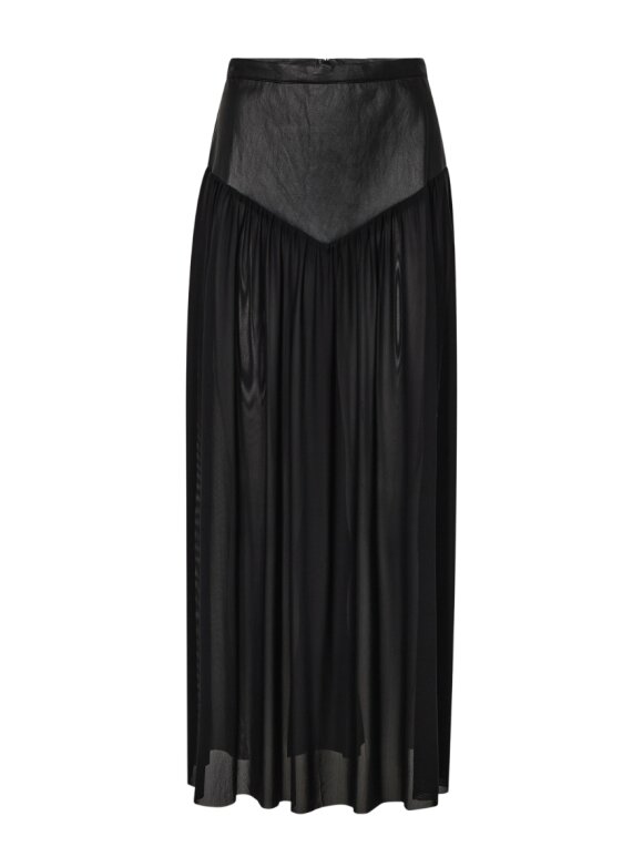 Haute L'amitié - PU Gather Mesh Skirt