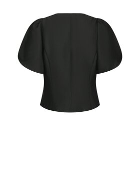 Neo Noir - Anela Mandarin Dull Satin Blouse