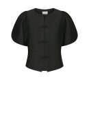 Neo Noir - Anela Mandarin Dull Satin Blouse
