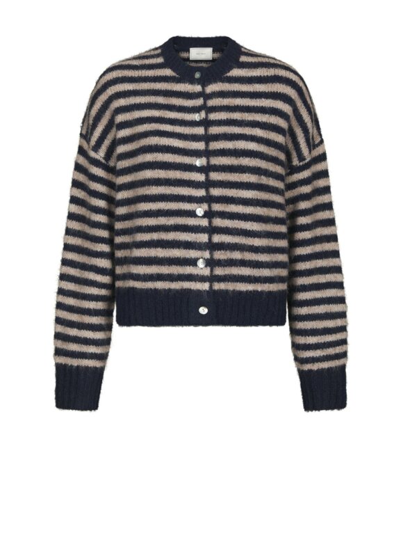 Neo Noir - Isana Stripe Fluffy Knit Cardigan